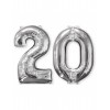 2 Ballons aluminium chiffre 20 argent 66 cm