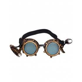 Lunettes avec lumière frontale Steam punk adulte