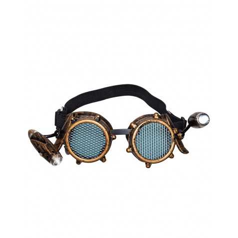 Lunettes avec lumière frontale Steam punk adulte