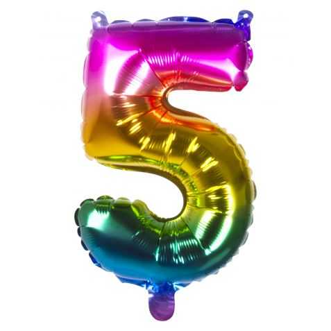 Ballon helium en forme de chiffre 5