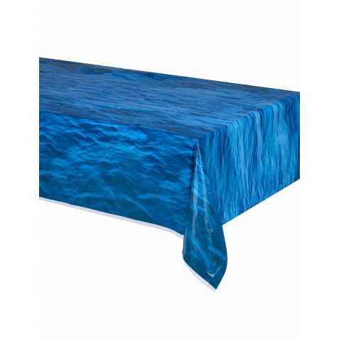 Nappe bleue en plastique vagues de l'océan 137 x 274 cm