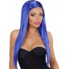 Perruque femme longs cheveux bleus