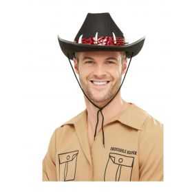 Chapeau Crocodile Dundee avec dents de croco