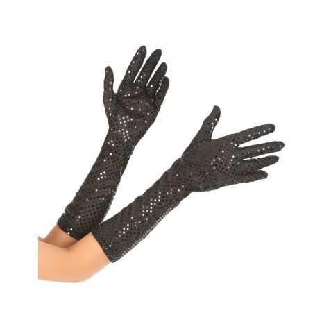 Gants noirs pailletés