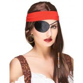 Cache oeil de Pirate en satin Noir