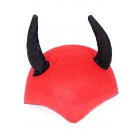 Coiffe de Démon rouge avec cornes noires