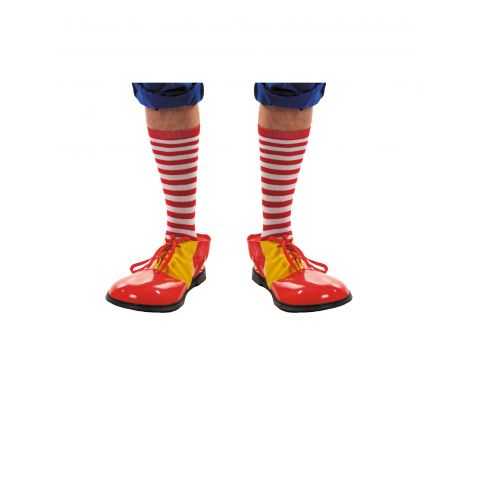Chaussettes clown à rayures rouges et blanches