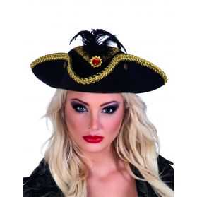 Tricorne déguisement de Pirate femme