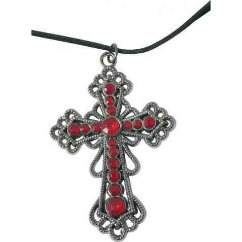 1 Collier Croix décorée