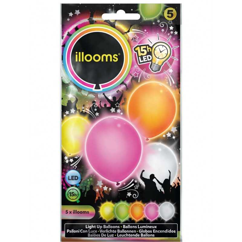 > 5 BALLONS LUMINEUX LED