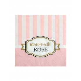 20 Petites serviettes en papier Baby shower rose 25 x 25 cm