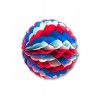 Boule en papier alvéolé bleu blanc rouge 25 cm