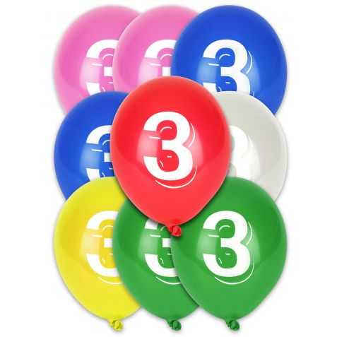 Ballons anniversaire 3 ans pas chers - ballons gonflables chiffre 3