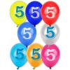 10 Ballons pastel imprimés Chiffre 5