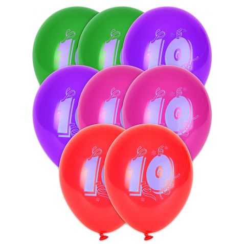 Ballons chiffre 10 biodégradables