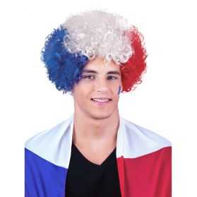 Perruque bleu blanc rouge supporter Allez la France