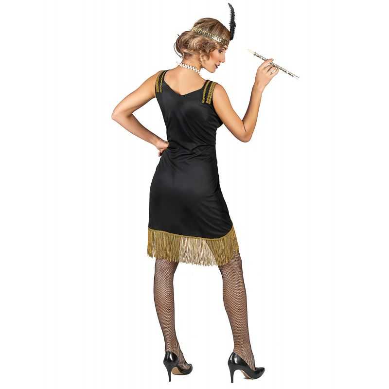 Costume de Fille des Années 20 Noir pour Femmes Taille Plus