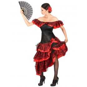 Déguisement Carmen robe espagnole rouge et noire