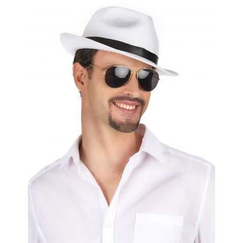 Chapeau Gangster en velours Blanc