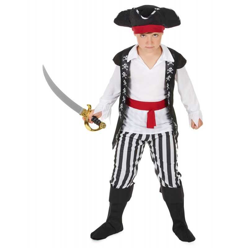 Déguisement Pirate avec rayures blanches et noires - deguisement enfant  garçon