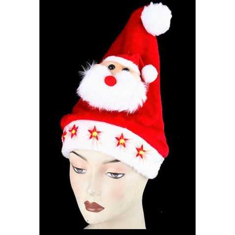Bonnet avec tête de Père Noel disponible en taille enfant et adulte