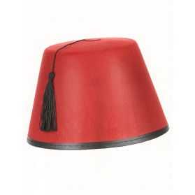 Coiffe Fez en feutrine Rouge uni