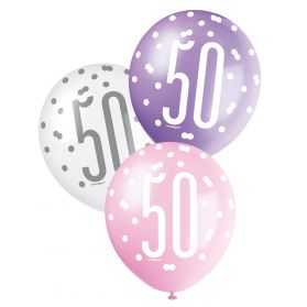 Ballons à pois anniversaire 50 ans