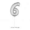 1 Ballon Chiffre Argent sur tige