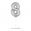 1 Ballon Chiffre Argent sur tige