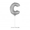 1 Ballon Lettre Argent sur tige