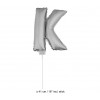 1 Ballon Lettre Argent sur tige