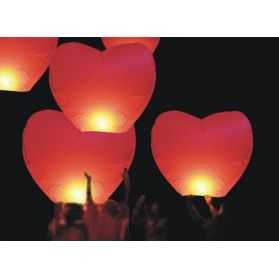 Lanterne chinoise biodégradable en forme de coeur