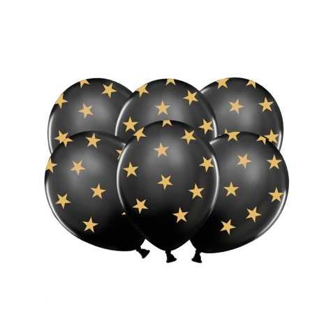 10 Ballons de baudruche avec étoiles
