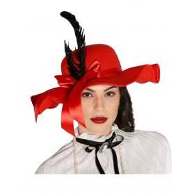 Chapeau femme rétro avec plume