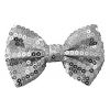 Noeud papillon à paillettes argent avec élastique