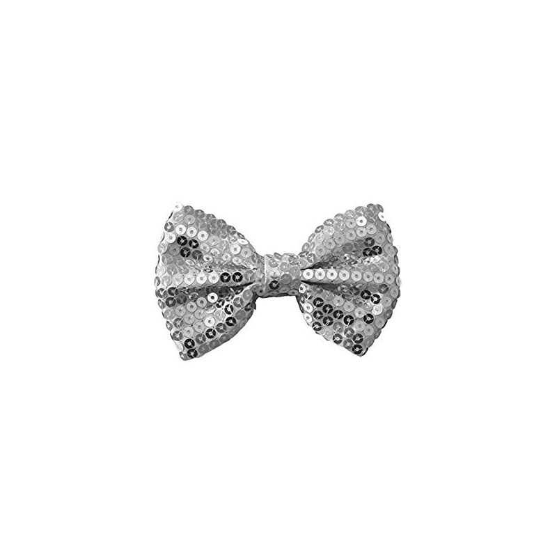 Nœud papillon paillettes or 11 cm pour femme / homme - Accessoires