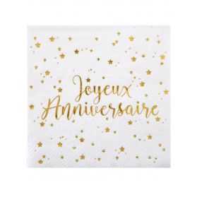 Serviettes papier Joyeux Anniversaire