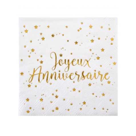 Serviettes papier Joyeux Anniversaire