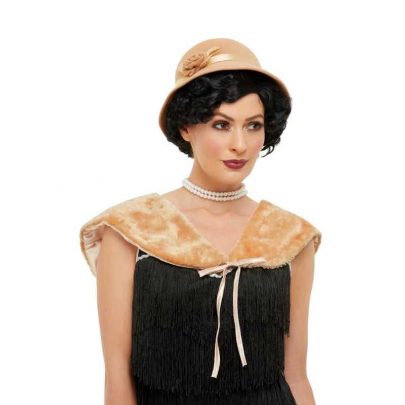 Accessoires femme pour se déguiser look années 20 - collier et chapeau