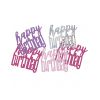 Confettis de table joyeux anniversaire roses