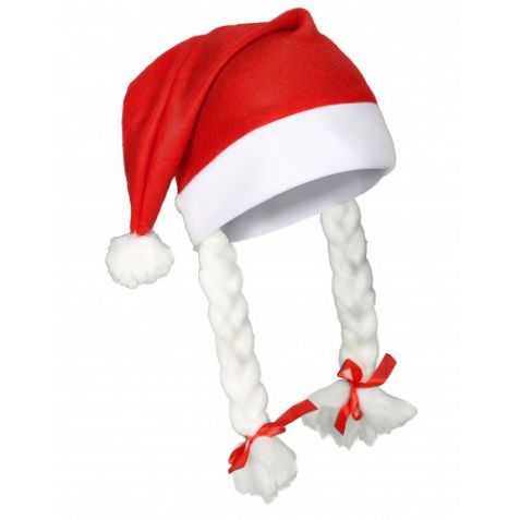 Bonnet de Père Noel avec tresses