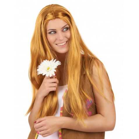 Perruque Hippie femme avec longs cheveux