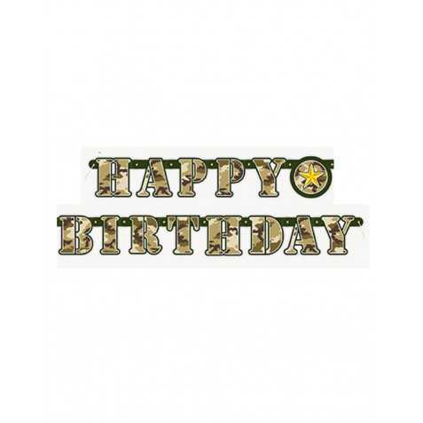 Guirlande Happy Birthday militaire