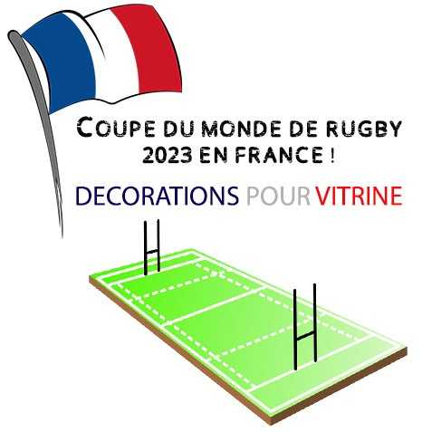 Guirlandes pour coupe du monde de rugby - Déco vitrine thème rugby