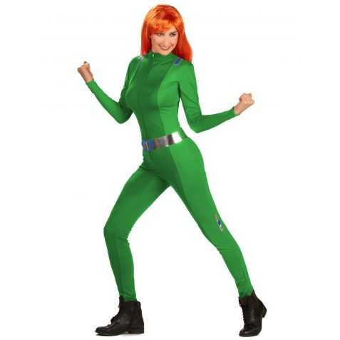 Combinaison verte super héros femme