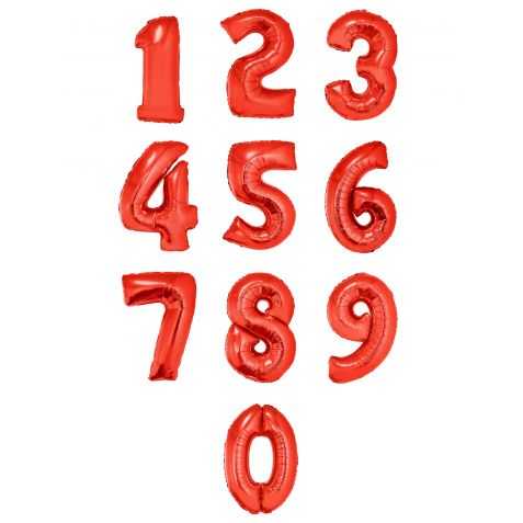 1 Ballon Rouge Chiffre hauteur 1 mètre