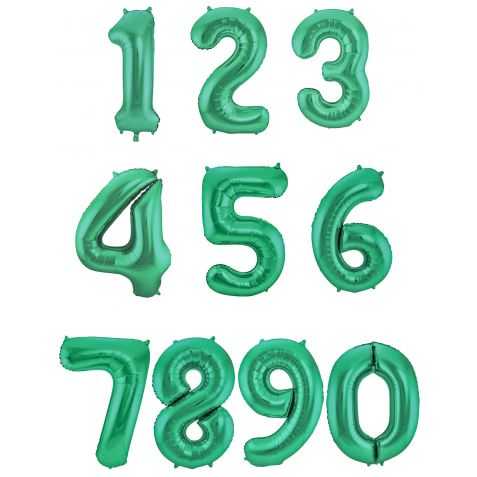 1 Ballon Vert Chiffre hauteur 86cm