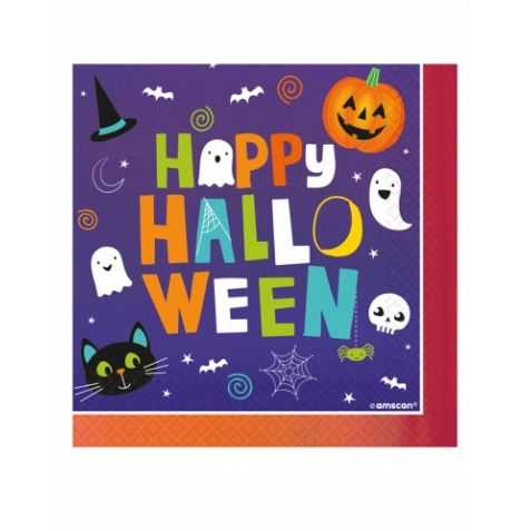 Serviettes en papier Halloween citrouille
