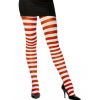 collants fantaisie rayés blanc et rouge