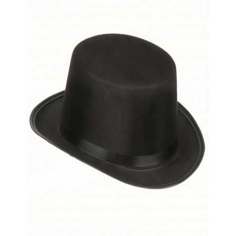 Haut de forme en satin Noir 59cm